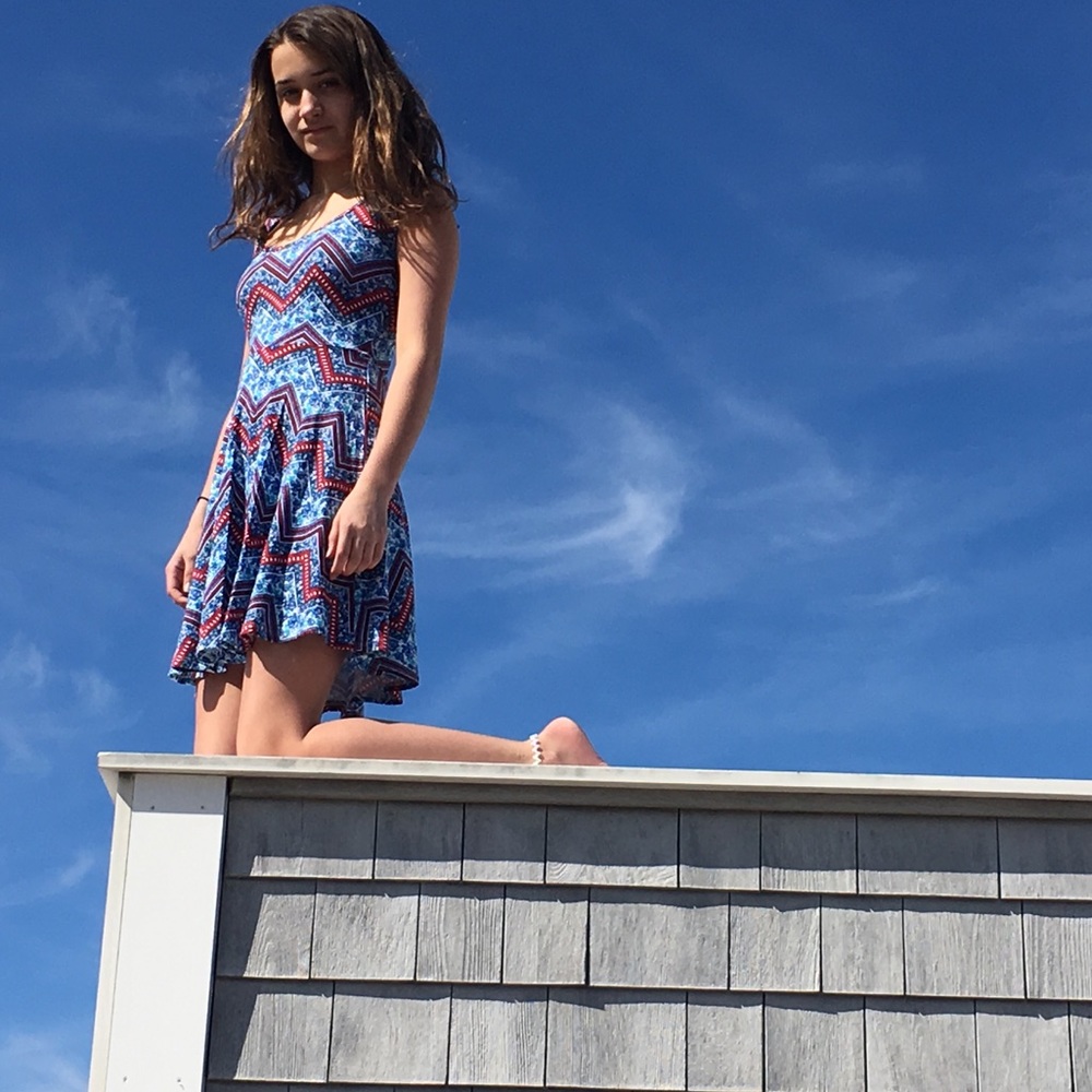 Flowy, printed dress. Worn once.